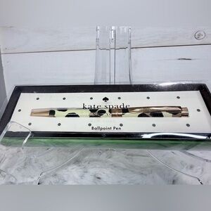 Kate Spade Cheetah Print Ballpoint Pen NIB Gold Tone